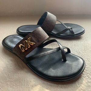 Michael Kors Leather Logo Sandals